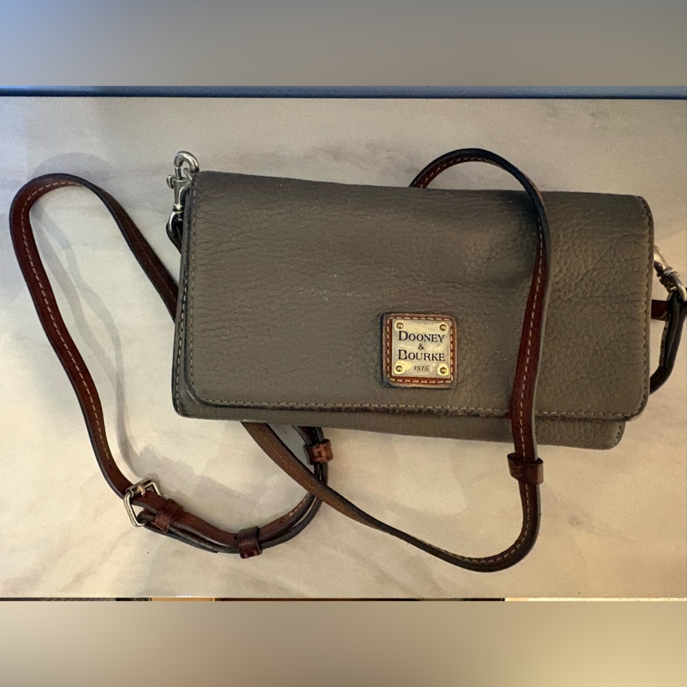 Dooney and Burke Gray Leather Crossbody Bag/Wallet